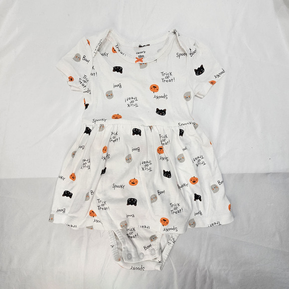 Carter's Halloween Baby 2 pc Outfit, Onsie Dress and Sweater 18 months - Picture 3 of 4